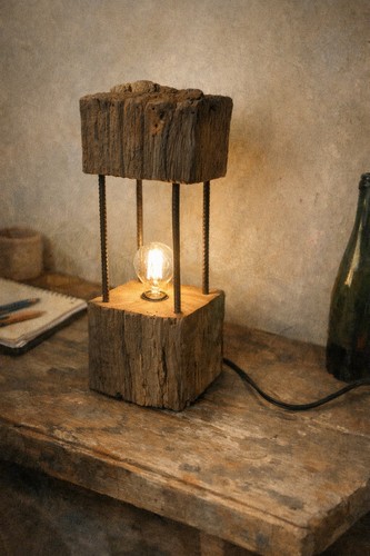 Altholz balkenlampe unikat - altholz,