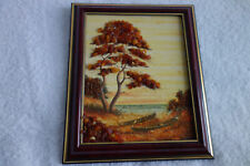 Bild mit echtem Bernstein Landschaft gerahmt Handarbeit ca. 18,2 cm x 15 cm