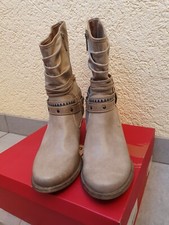 Stiefel, Stiefeletten Gr. 39 Taupe Beige MUSTANG
