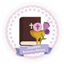 48x Kommunion Aufkleber Ø55mm