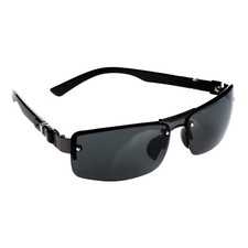 Stylische Sonnenbrille, Schwarz, Randlos, total cool, schwarze Gläser