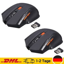 2x Funk Maus Büro Kabellos Wireless Mouse Für PC Laptop Computer Funkmaus