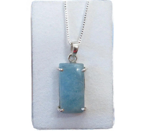 Aquamarin cabochon anhänger - aquamarin,