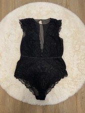 Sexy Schwarzer Body H&M aus Spitze & Mesh Dessous Lingerie Spitzenbody Party