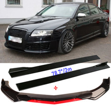 Spoilerschwert Frontspoiler Frontlippe +78.7'' Seitenschweller für Audi A6 4F C6