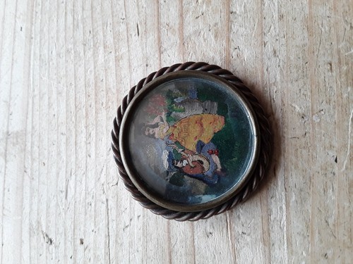 Alte brosche miniaturmalerei - alte,