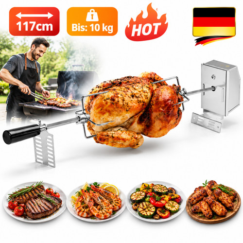 117cm edelstahl grillspieß - edelstahl,