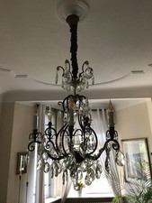 Kronleuchter, Echt-Kristall; 6-flammig, neuwertig