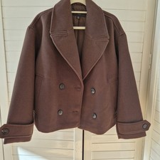 Zara Kurze Wolljacke Braun Neu L