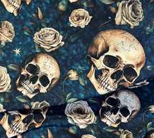 Jersey stoff skulls - 50, cm