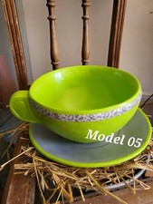 Pflanztopf Große Tasse  mit Unterteller aus massiven Steinguss Gartendekoration