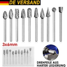 5-20Stk. Hartmetallfräser 3mm Schaft 6mm Wolframcarabid Frässtift Für Dremel