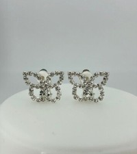 Schmetterlinge Ohrclips silber kristall romantisch Hochzeitsohrschmuck Clips