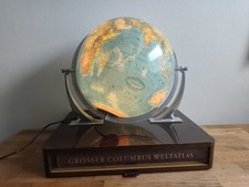 Antik,Globus,Holzkasten Mit