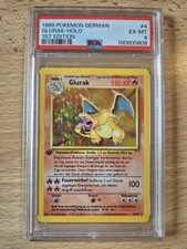 Pokémon Glurak PSA 6 Base Set 1st Edition Holo Deutsch 1999 WOTC Charizard