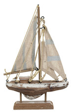 Holz Segelboot Segler Boot Schiff Treibholz Look Höhe 22,5cm maritime Dekoration