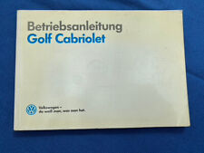 VW Golf 1 Cabrio  Betriebsanleitung Golf  1 Handbuch 8/1990  Sehr gut  TAM