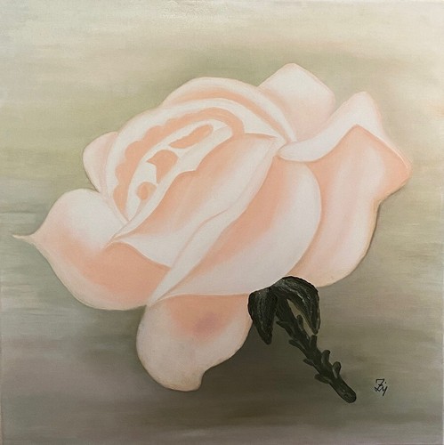 ölbild rose bild - Ölbild, zeichnung