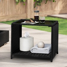 WOLTU Gartentisch Polyrattan