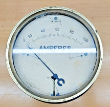 Antikes XXL-Amperemeter Messing / Guss Industrie Steampunk Sammler  D-17cm