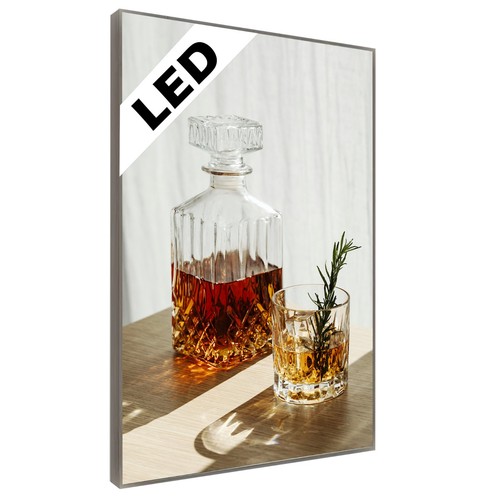 Led wandbild whisky glas - glas, –