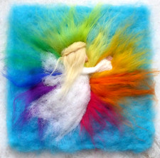 Wollbild regenbogen - ♥wollbild,