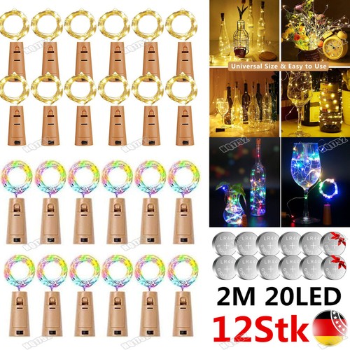 12x korken 20led lichterkette - 12x,