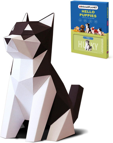 Origami husky bastelset - 3d,