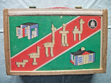 DDR Holzbaukasten BERBIS 60er Jahre ca 13 x 19 x 5 cm - nicht mehr komplett