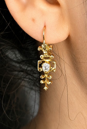 Jugendstil ohrringe diamanten - jugendstil,