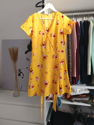 Wickelkleid gelb blumen - gelb,