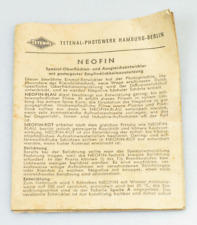 Tetenal Bedienungsanleitung Anleitung für Tetenal Neofin - gebraucht