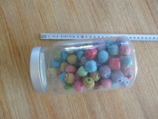 Perlen Set Sammlung groß im Glas basteln Auffädeln Schmuck Feinmotorik mit Loch