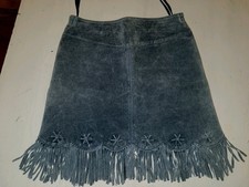 134 echtleder rock grau - rock,