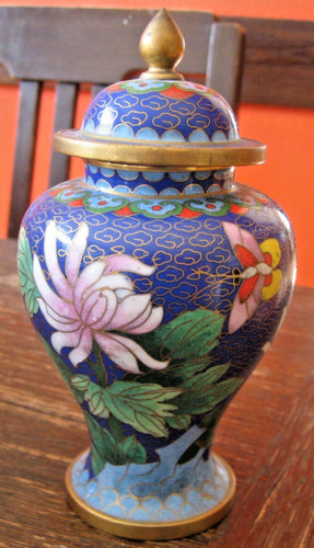 China cloisonne deckelvase - china,