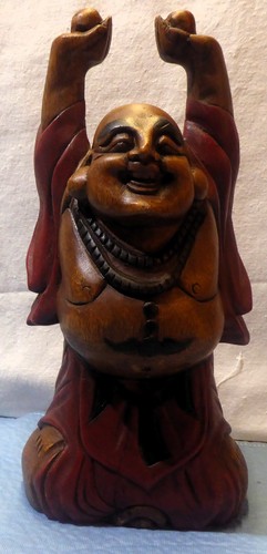 Buddha figur aus holz glücks - figur,