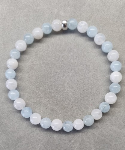 Aquamarin mondstein armband - mondstein,