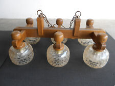 Hängelampe 6 flammig Eiche rustikal Deckenlampe 70 x 40 x 35 cm TOP