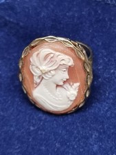 Historismus Silber Ring mit Kamee Gemme 835 Silber vergoldet 