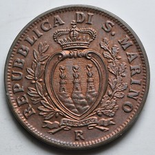 10 Cent 1937 Kupfer Rot FDC San Marine