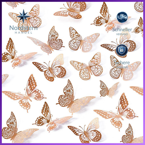 Schmetterlinge roségold - 3d,