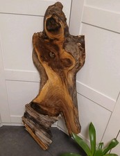 Exclusive Deko Nussbaum WALNUSS Tischplatte 105x35x5,8 Skulptur "Frau" Edelholz 
