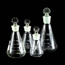 10 ml-1000 ml Erlenmeyer-Jodkolben mit Stopfen, Chemie-Laborglas