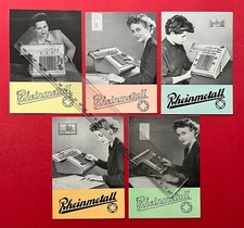 5 x DDR Reklame Prospekt VEB Rheinmetall Sömmerda 1955 Rechenmaschinen  ( F22629
