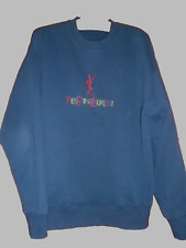 YSL Yves Saint Laurent Pullover  /Hoodie / Sweatshirt Blau, Logo Größe L - XL