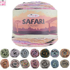 King Cole Safari Chunky 150g - Stricken Häkeln Garn 100% Acryl Wolle Variegate