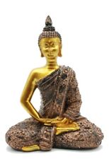 Buddha Figur in Gold 22 cm Lotussitz Feng Shui Figuren Buddhismus