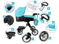 Puppenwagen mit tasche trendy - puppenwagen,