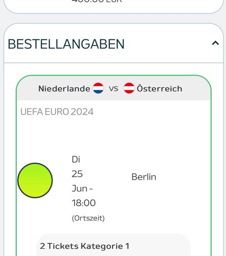 Tickets niederlande - 2x, em