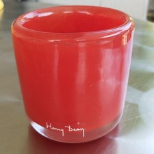 Henry Dean Teelichthalter mundgeblasenes Glas rot